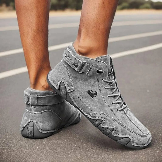 102 Grey Syntethic Leather Boot For Men