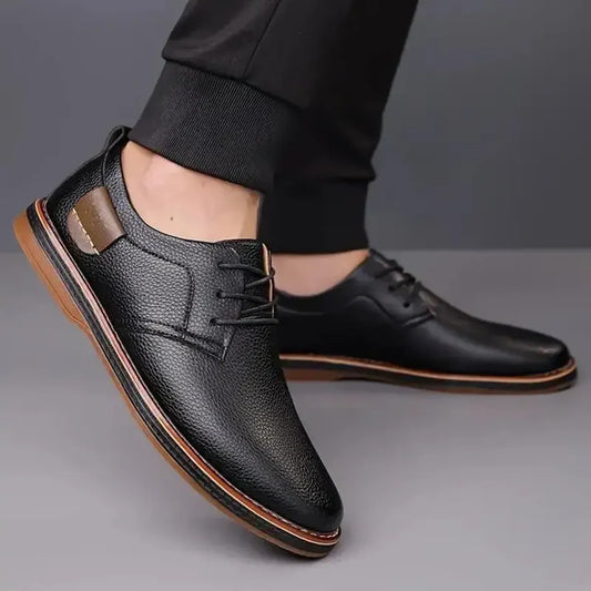 113 Black Syntethic Leather Casual Shoes For Men